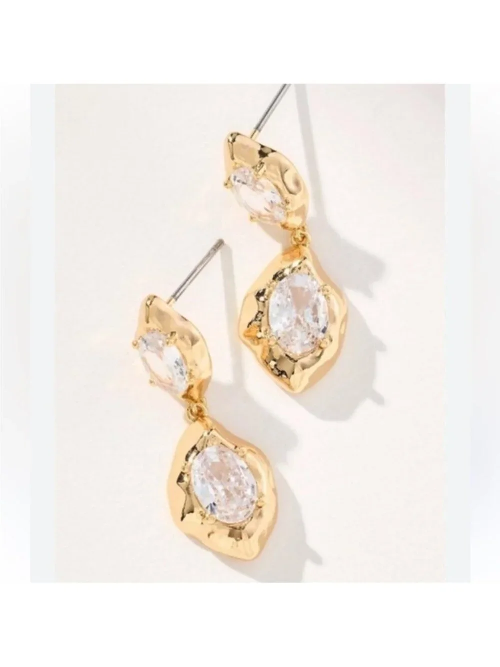 New! Anthropologie Petite Moments 14K Gold Plated Drop Earrings NWOT